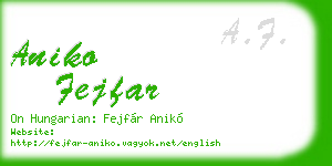 aniko fejfar business card